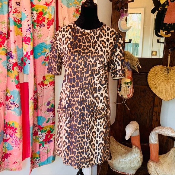 Zara Brown Leopard Print Mini Dress - Picture 5 of 6